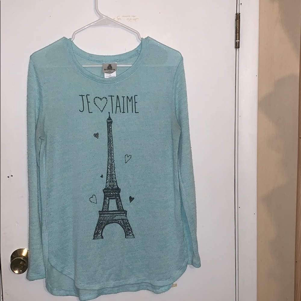Light blue Eiffel Tower sweater